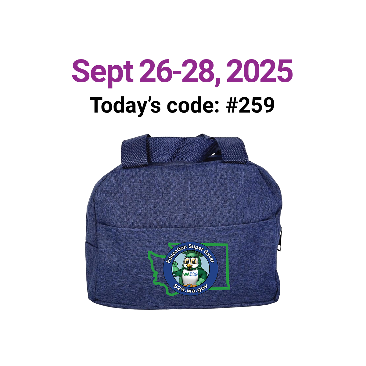 Sept 26-28 lunch bag image with code #259