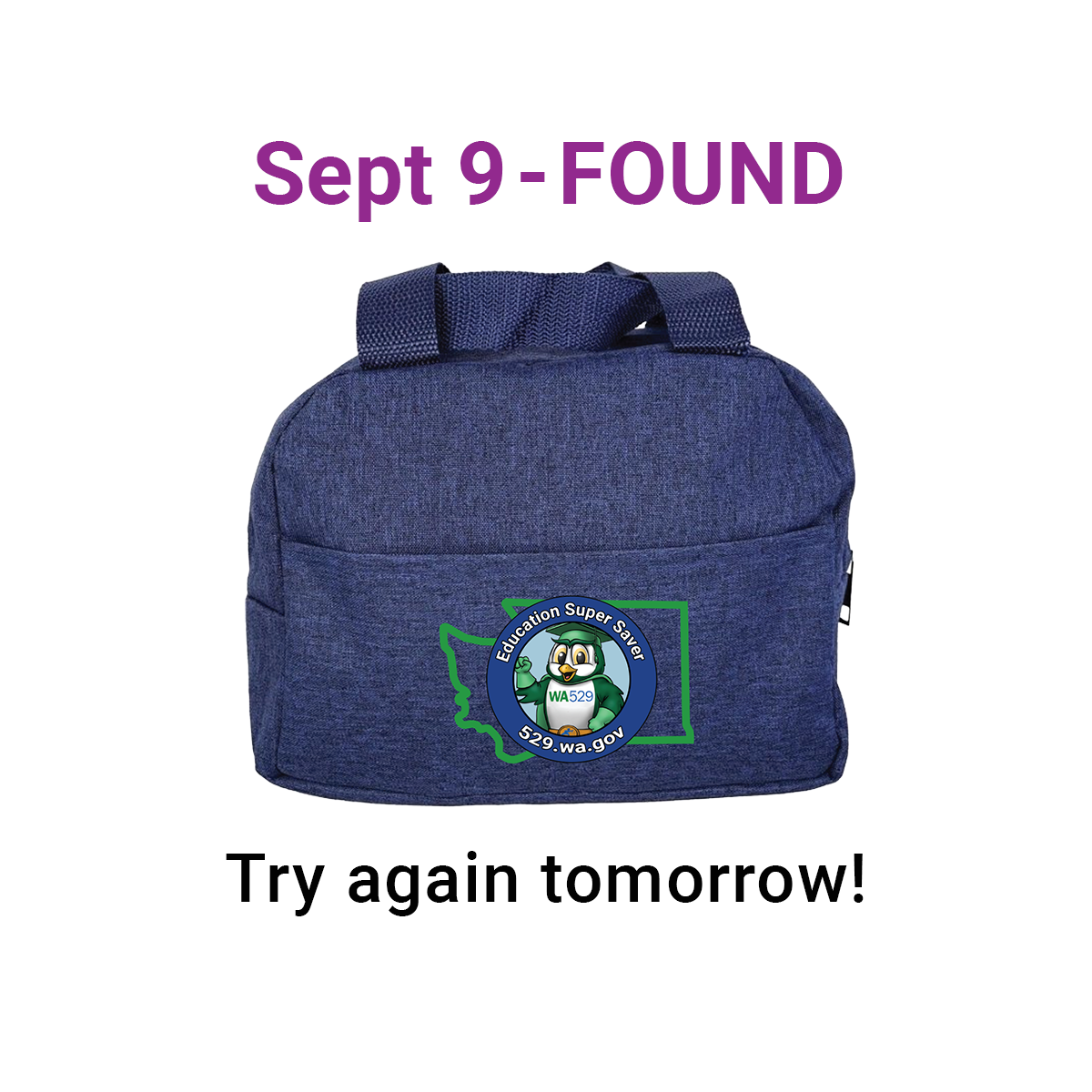 Sept 9 - found - tray again tomorrow